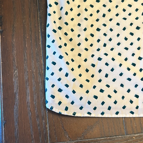 Lands End Button Up Tunic Blouse.  26W. Dark green brushstroke pattern. - Picture 7 of 9